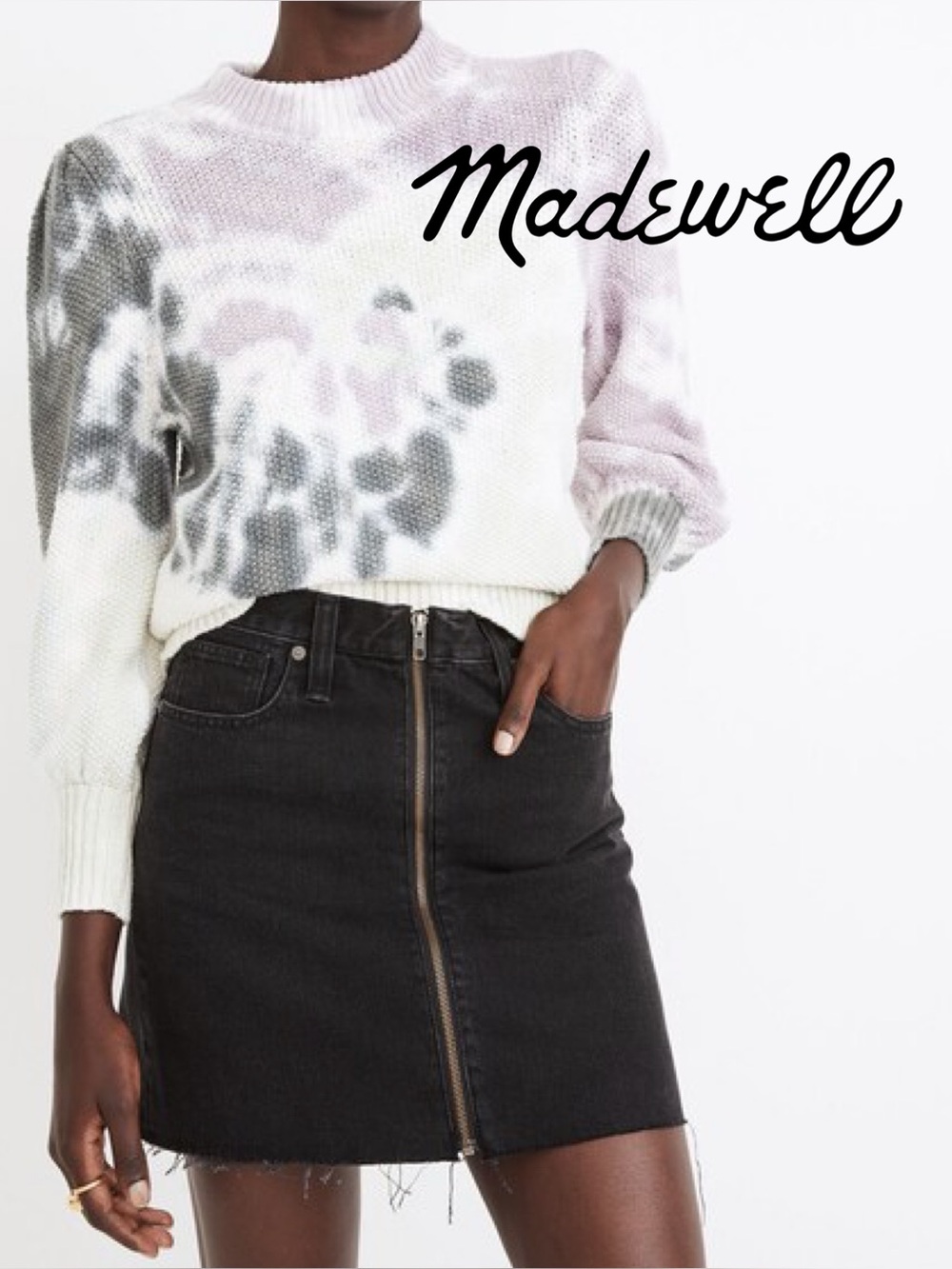 🆕 NWT Madewell Rigid Denim A-Line Mini Skirt in Lunar Wash